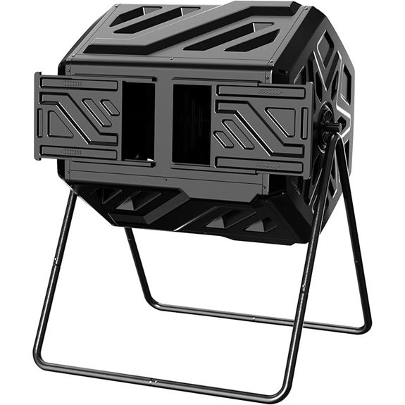 43 Gallon Dual Chamber Compost Tumbler with Gloves