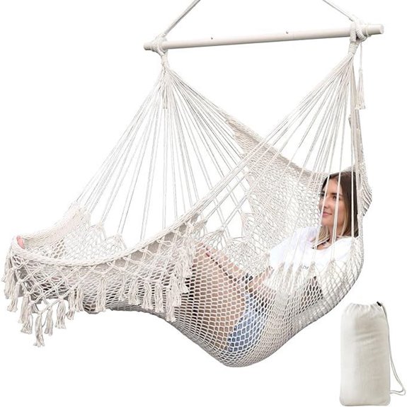 Chihee Large Cotton Rope Hammock Chair Indoor Outdoor