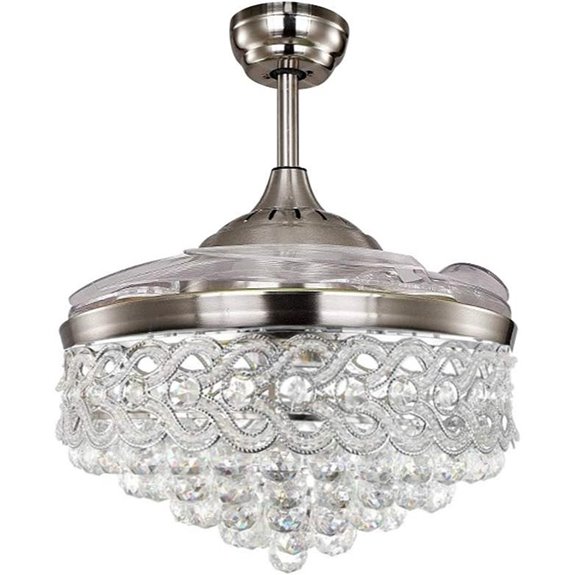 42-Inch Crystal Ceiling Fan with Lights & Remote