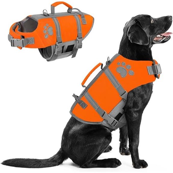 Queenmore Large Dog Swimming Life Vest with Rescue Handle