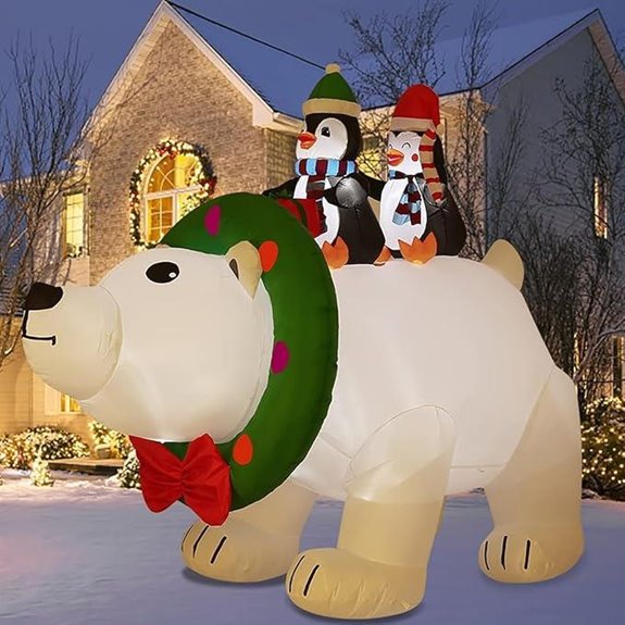 8FT Inflatable Polar Bear Christmas Yard Decor
