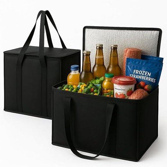 2-Pack XL Insulated Grocery Bags with Zipper