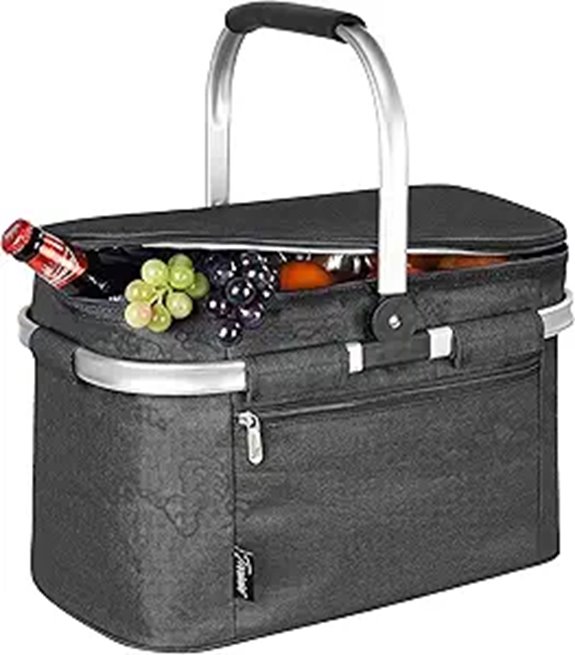Tirrinia Large Insulated Collapsible Picnic Basket