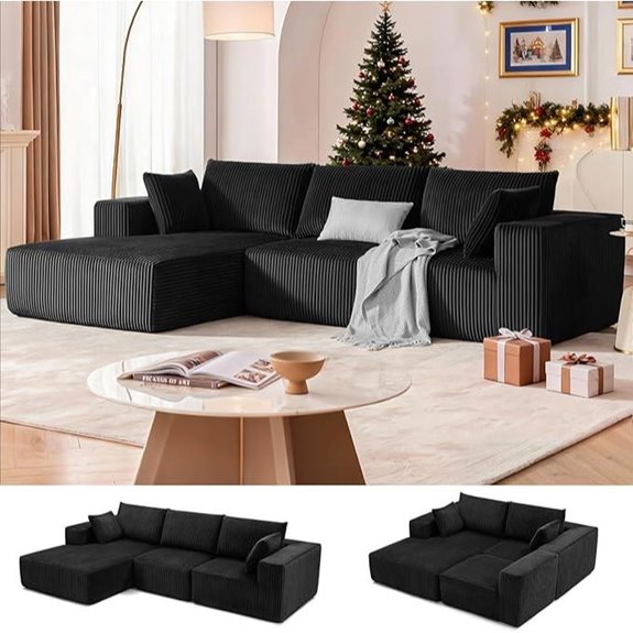 108” Modular L-Shape Sectional Sofa with Chaise