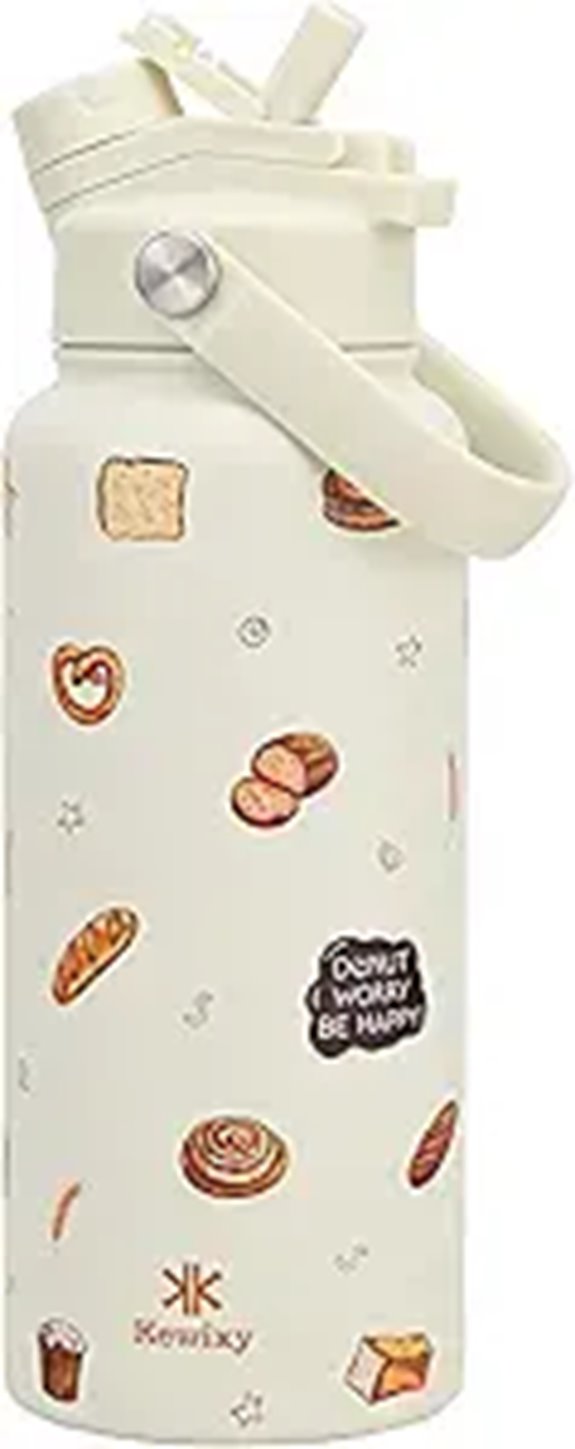 32 oz Insulated Water Bottle with Leak-Proof Lid