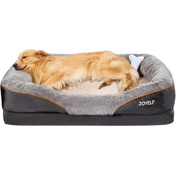 JOYELF Large Memory Foam Dog Bed with Toy