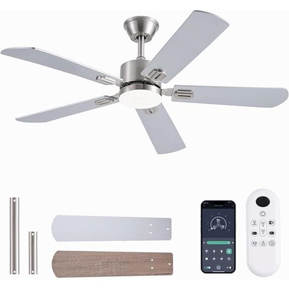 52-Inch Modern Ceiling Fan with Lights and Remote