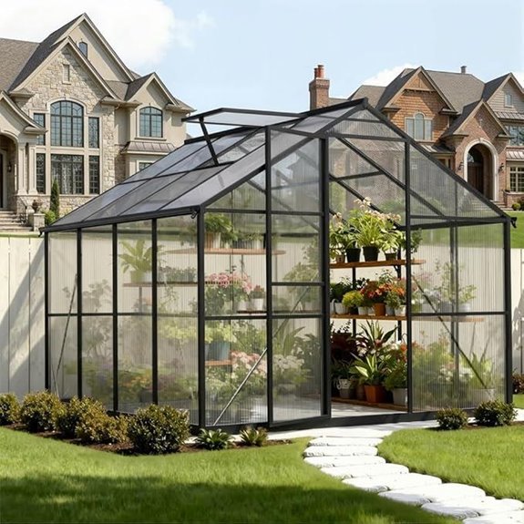 8x8 FT Outdoor Greenhouse Kit with Vent Window