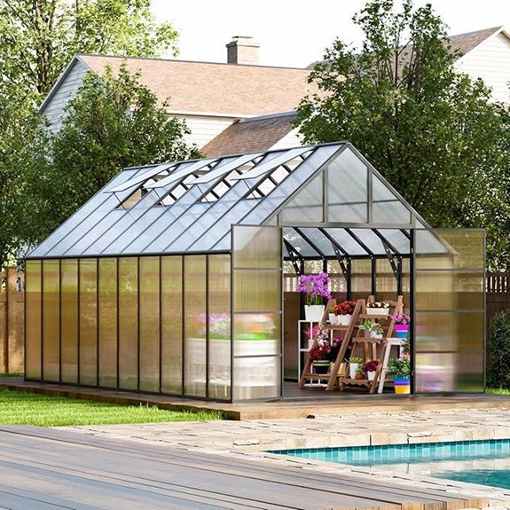20x10x10 ft Outdoor Greenhouse with Vent Windows
