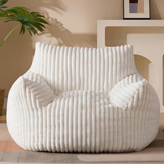 Giant Plush Bean Bag Chair with Armrests