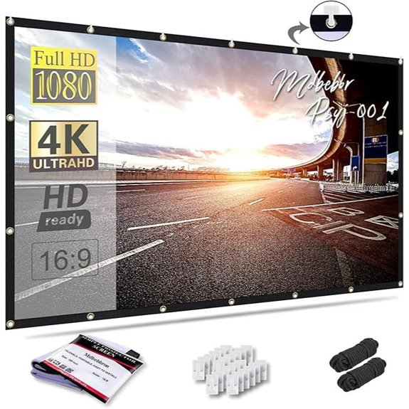 120-Inch Foldable Projector Screen for Home & Outdoor