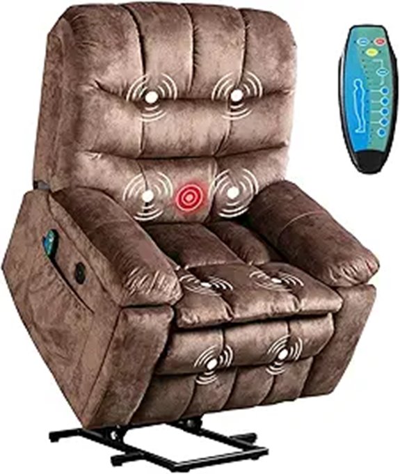 Large Power Lift Recliner with Massage & Heat