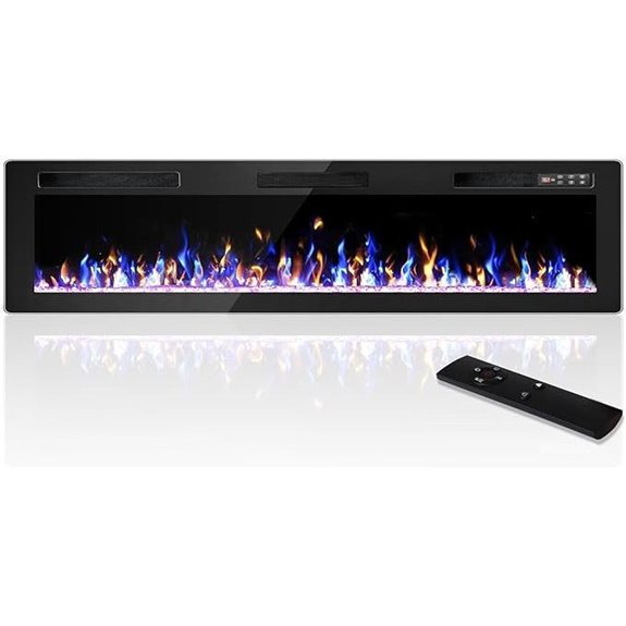 72-Inch Electric Fireplace with Remote & Touch Screen