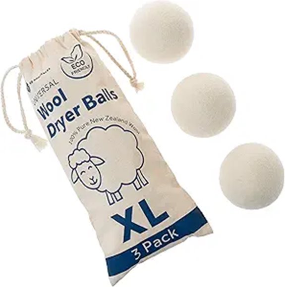 GE Wool Dryer Balls XL Reusable Natural Fabric Softener