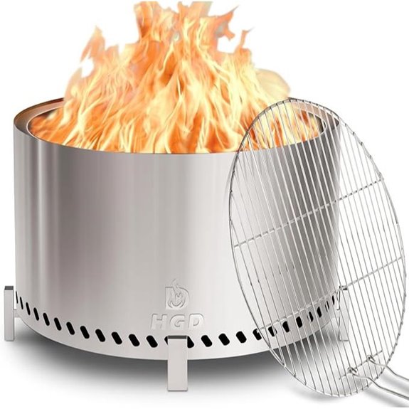 HGD 28-Inch Stainless Steel Smokeless Firepit
