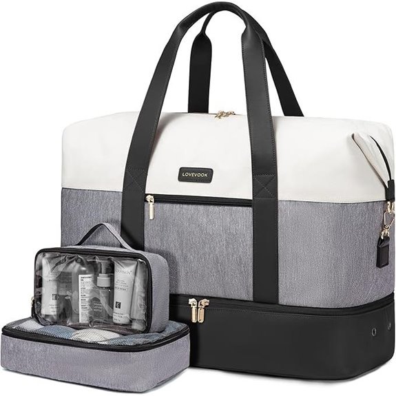 LOVEVOOK Large Travel Duffel Bag with Shoe Compartment