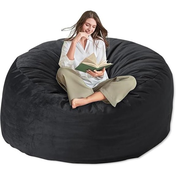 Large Memory Foam Bean Bag Chair with Velvet Cover