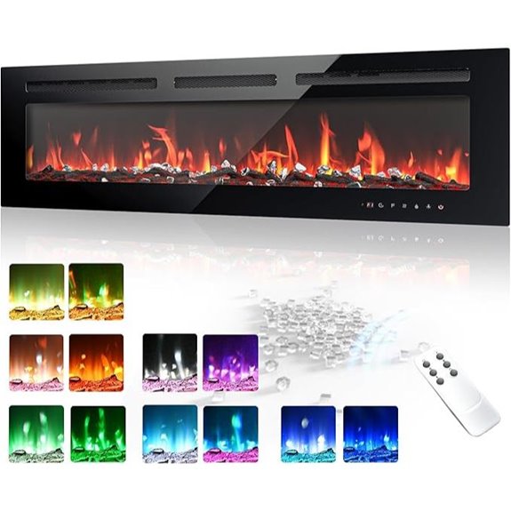 EUHOMY 50-Inch Recessed & Wall-Mounted Electric Fireplace