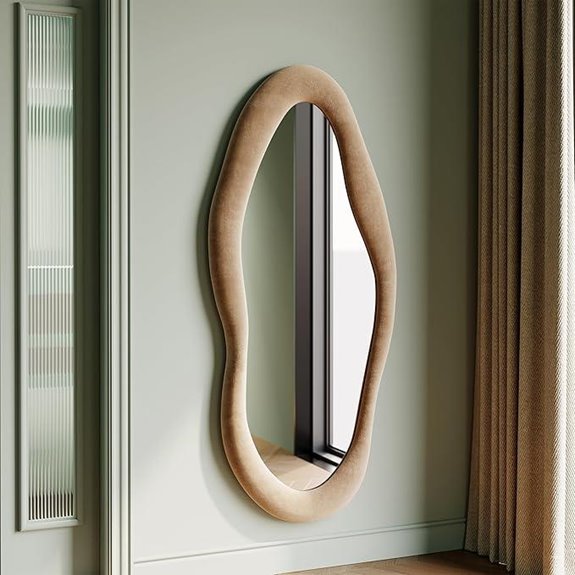 Honyee 55 x 24 Wavy Wall Mirror with Frame