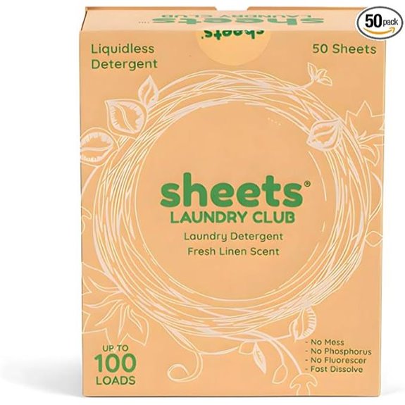 Sheets Laundry Club Detergent Sheets 100 Loads