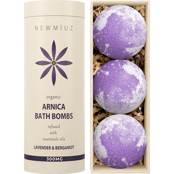 Lavender Bergamot Arnica Bath Bombs for Dry Skin