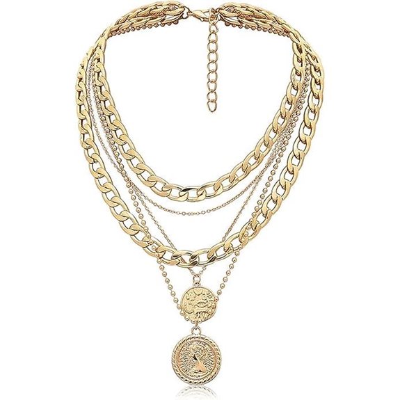 MJartoria Layered Coin Pendant Necklace for Women