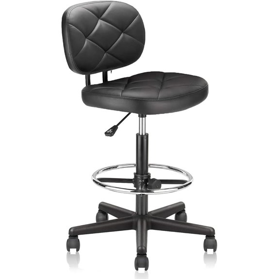 PU Leather Rolling Bar Stool with Back