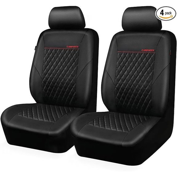 CAR PASS Leather Front Seat Covers for Vehicles