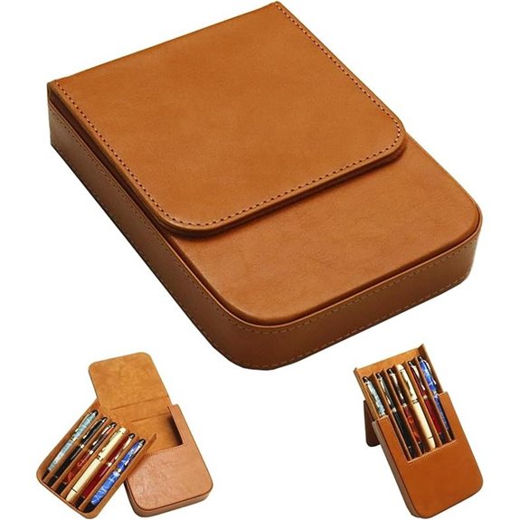 Leather Fountain Pen/Pencil Tray Case with Drawer