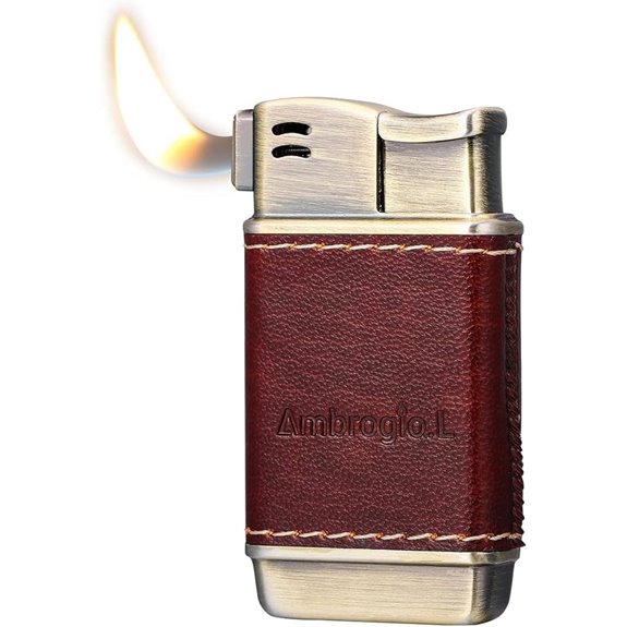 Ambrogio.L Leather Refillable Soft Flame Pipe Lighter