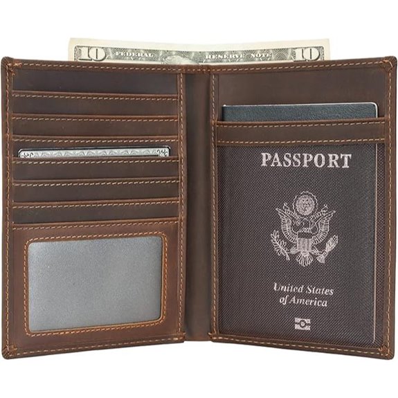 Polare RFID Leather Passport Holder Travel Wallet