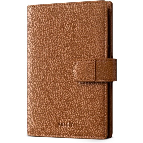 VULKIT Leather Passport Wallet with RFID Blocking