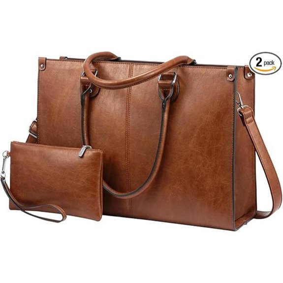 LOVEVOOK Leather Laptop Tote Bag for Women