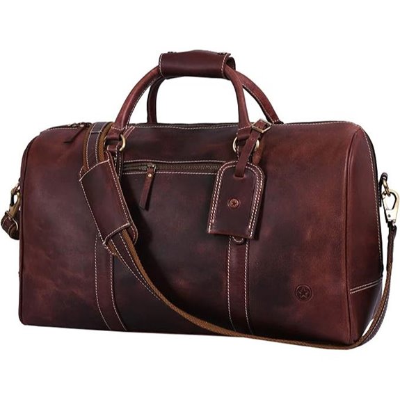 Leather Duffel Bag for Men & Women Travel Weekend Overnight Gym Bag
