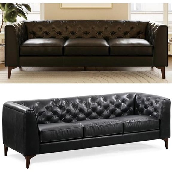 POLY & BARK Essex 89” Leather Tufted Sofa