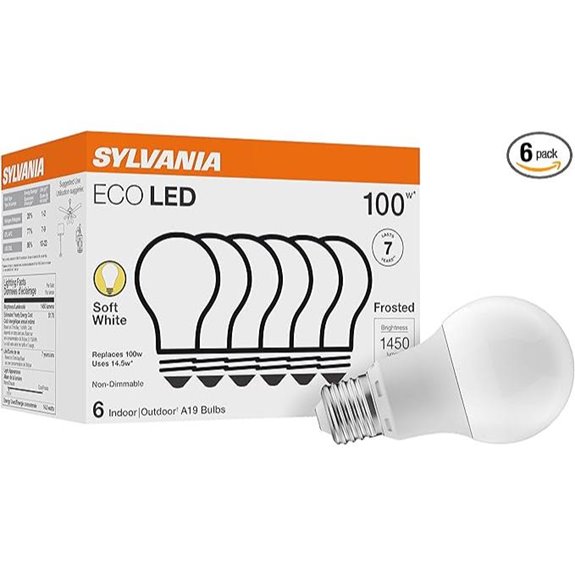 Sylvania 100W Equivalent LED A19 Light Bulb (6 Pack)