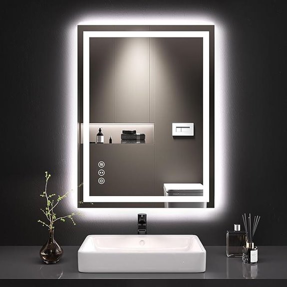 LOAAO LED Bathroom Mirror with Lights and Anti-Fog