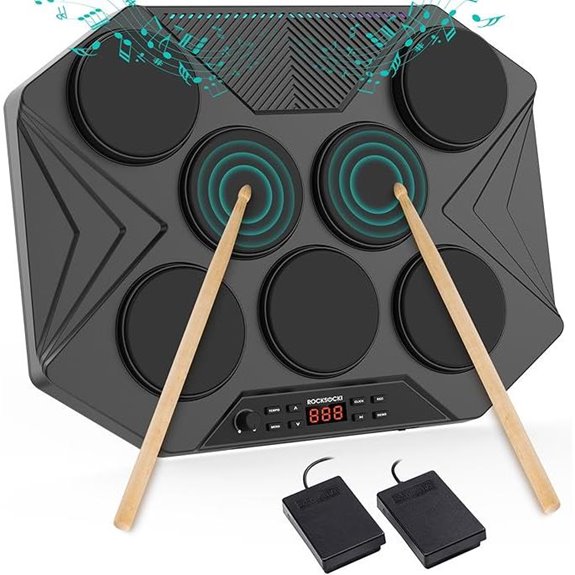 ROCKSOCKI Digital Tabletop Drum Set with LED Lights