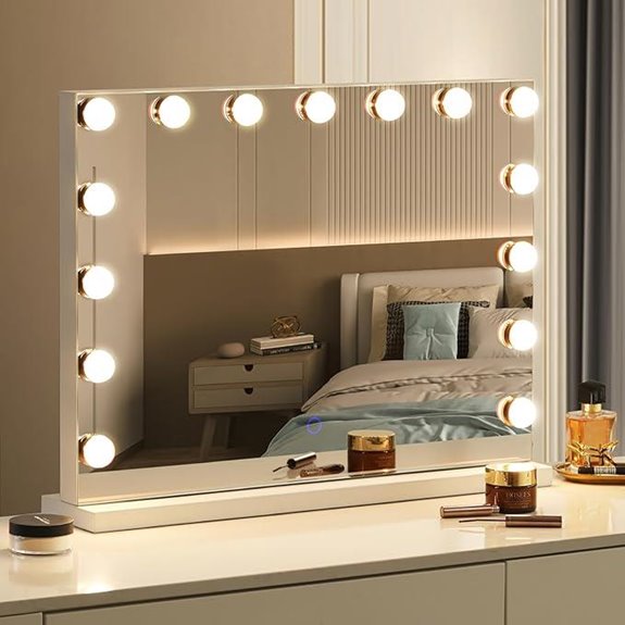 Hollywood Lighted Vanity Mirror with 15 LED Bulbs
