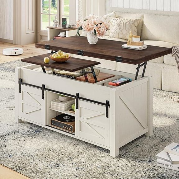 Lift Top Farmhouse Coffee Table with Storage