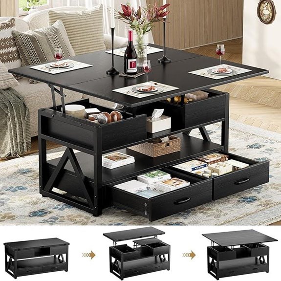 40 Multi-Function Lift Top Coffee Table with Storage