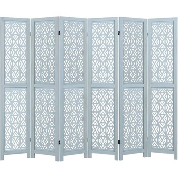 Giantex 6-Panel Boho Room Divider Light Blue