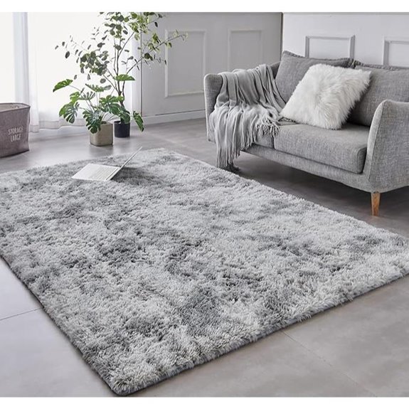 Tabayon 3x5 Light Grey Shag Area Rug