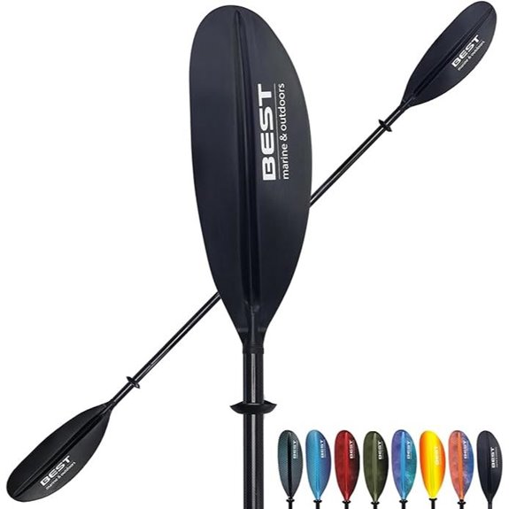 Lightweight Carbon Fiber Kayak Paddle with Fiberglass Blades