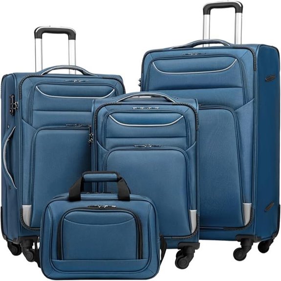 Coolife 4-Piece Lightweight Spinner Luggage Set