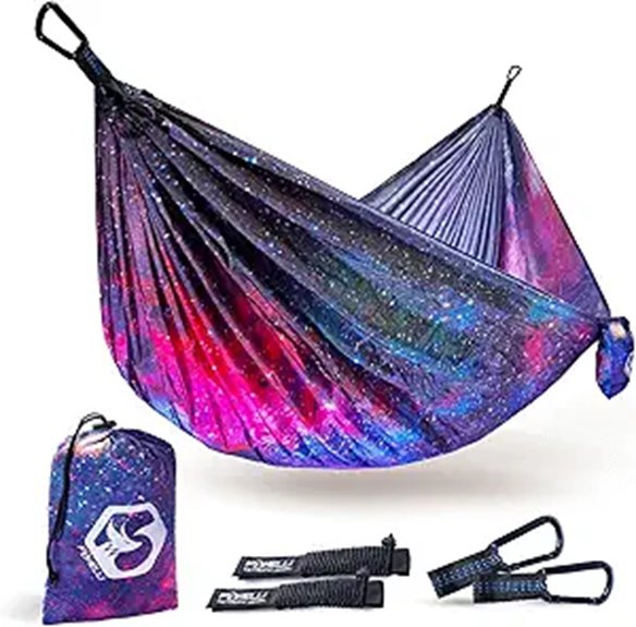 Foxelli Ultralight Camping Hammock with Ropes & Carabiners