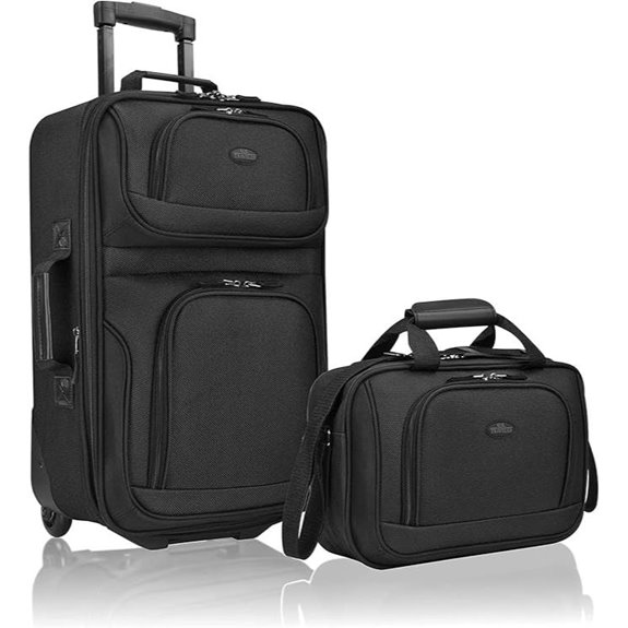 U.S. Traveler Rio Lightweight Rolling Carry-on Suitcase