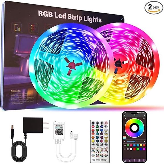 RGB LED Strip Lights 200FT with Remote and Music Control