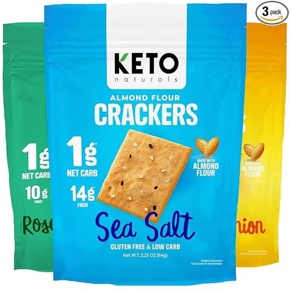 Keto Crackers Variety Low Carb Almond Flour Snacks