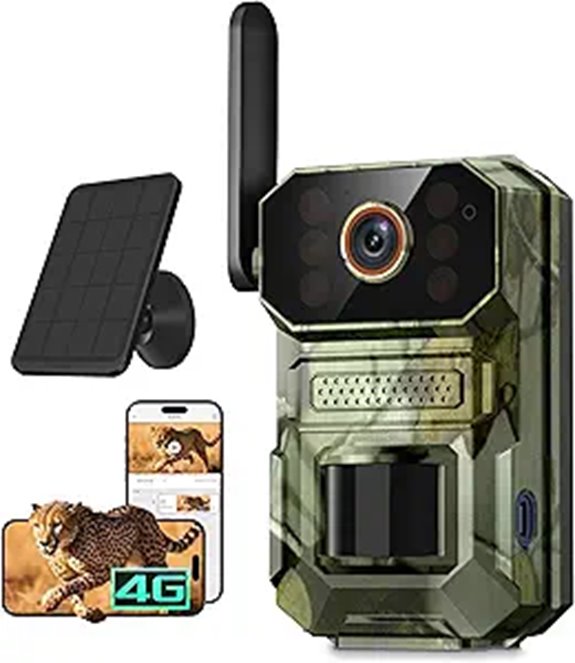 4G LTE Trail Camera with Solar Panel and Night Vision